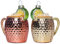 Set mit 2 Glasgeblasenen Weihnachtsschmuck Moscow Mule Tasse, Getränke Trinken Geblasenes Glas Cocktail Ornamente für Weihnachtsbaumschmuck