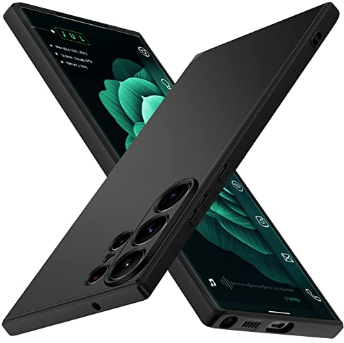 iVoler Cover in Silicone per Samsung Galaxy S23 Ultra 5G con Protezione della Fotocamera, Ultra Sottile Custodia in TPU Morbida Anti-Graffio Antiurto Protettiva Case, Nero