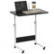 Rcynview 60x40cm Laptoptisch Höhenverstellbar Schreibtisch Schwarz Computertisch Mobiler Laptop Tisch mit Rollen Kartenschlitz Getränkehalter Beistelltisch Holz für Schlafzimmer Wohnzimmer Büro