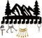 CREATCABIN Porte-Clés en Métal Noir Crochets pour Clés Organisateur de Cintre Mural Décoratif avec 10 Crochets Forêt de Montagne pour Porte D'Entrée Couloir Salle Bain Sac Vêtements Écharpe à