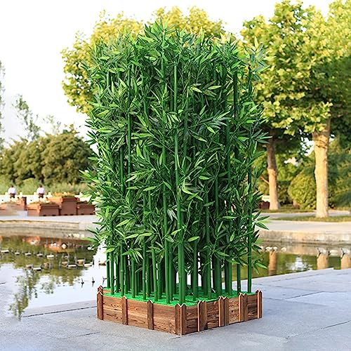 Künstlicher Bambus Kunstpflanze Künstlicher Bambusbaum Der Hofterrasse Im Freien, Künstlicher Pflanzen-Sichtschutzzaun/Raumteiler/Grünwand, Heimdekoration, Gartenkunst, Landschaftsbau (Color : Base-1