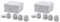 REV 0518421555 Verteilerkasten, 7-fach Abzweigkasten-Verteilerdose 87x87x45mm, IP54, grau (Packung mit 2)