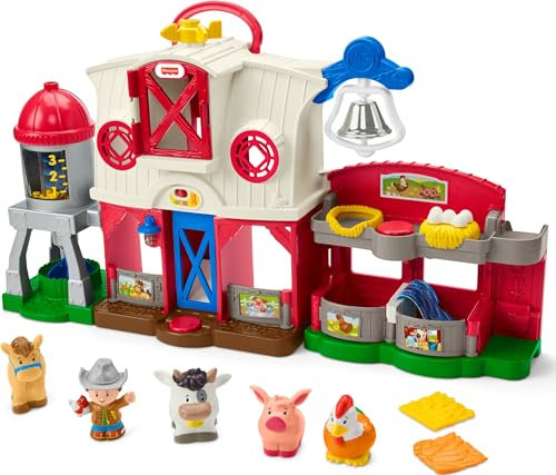 Fisher-Price Little People Jouet d'apprentissage pour Tout-Petits à partir de 1 an - Jeu de Ferme avec étapes intelligentes pour Jeux de rôle
