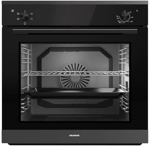 Oranier Einbau Backofen EBS220 autark schwarz 80 Liter Garraumvolumen - Elektro Einbaubackofen mit 5 Funktionen
