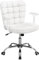 Yaheetech Chaise de Bureau à roulettes Chaise d'Ordinateur en Similicuir avec Hauteur d'Assise Réglable Dossier Rembourré Accoudoirs Détachables Blanche