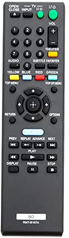 RMT-B107A Ersatz-Fernbedienung kompatibel mit Sony BLU Ray DVD-Player BDP-BX37 BDP-BX57 BDP-S270 BDP-S270/WM BDP-S370 BDP-S470 BDP-S570 BDP-S570