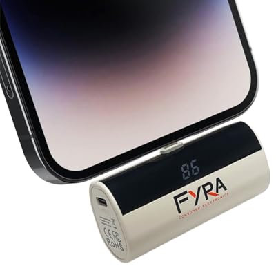 Caricatore portatile per iPhone e Android Mini, 3300 mAh Power Bank PD Piccola e Leggera Batteria Esterna Powerbank con Display LED Modello Compatibile con iPhone e Android (Bianco, Lightning)