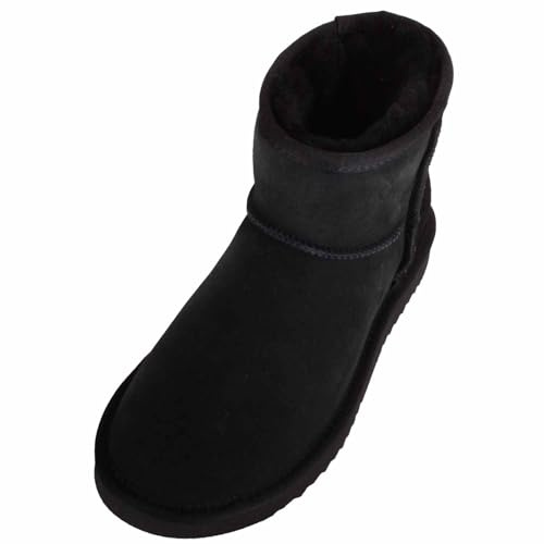 SNUGRUGS Womens Genuine Sheepskin Mini Ankle Boots, Reinforced Heel