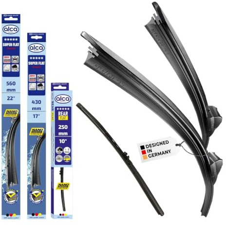 alca® Scheibenwischer Komplettset für BAIC X35 | 01.2023 - 08.2026, SUPER FLAT Flachbalkenwischer, extraflaches Design, Flexibel, Nanographitbeschichtung