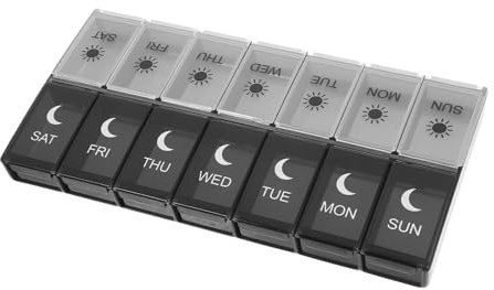 Ipetboom Tragbare Tablettenbox Mit Fächern Starker Dichtung Praktisches Design Zum Einfachen Öffnen Medikamentenorganisator Für Täglich Abend Für Reisen Und Unterwegs