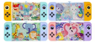 3 Geduldsspiel Wasser Glitzer Wilde Tiere Ringe Kinder Wasserflipper Bunt 17cm Mitgebsel