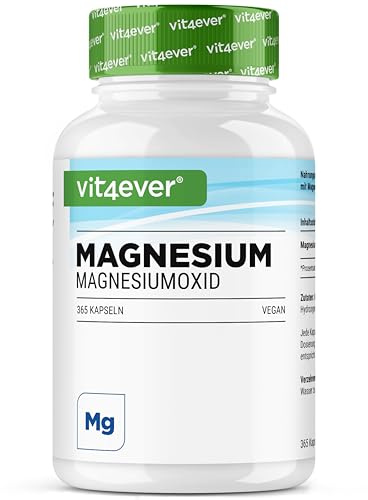 vit4ever Magnésium à haute dose - 365 Gélules (réserve annuelle)