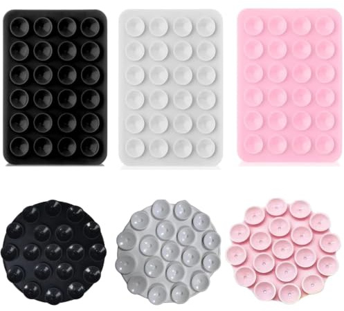 6pcs Silicone Suction Phone Case, Sticky Phone Suction Pad Grip Accessories | Suitable For Gym Shower Mirror Car Selfies Universal Sticky Pad Holder For Glass Tile Mirror