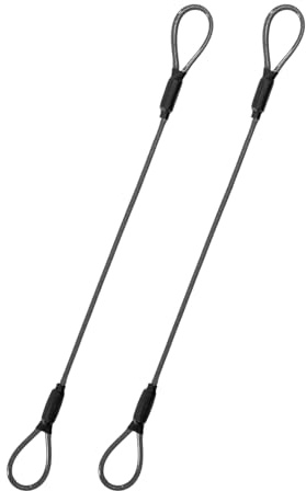 3.3mm Steel Wire Rope Outdoor Travel Security Cable Lock,Braided Steel Coated Safety Cable Luggage Lock,Safety Cable Wire Rope Chain Lock Double Loop Lightweight (Black, 24in/2Pcs)