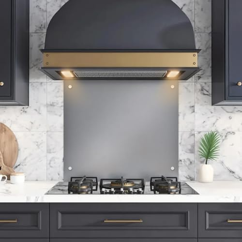 eR Home 600x600MM Stainless Steel Splashback for Kitchen With Brush Finish, 1mm Thick Kitchen Splashback for Cooker (With Holes) | Easy to Install & Clean