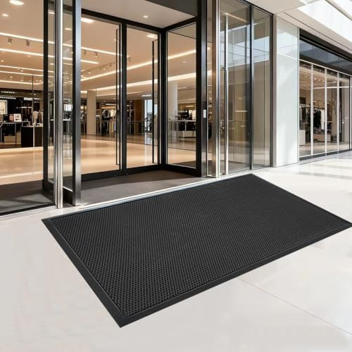 Durable Indoor Outdoor Door Mat 3' X 4' Commercial Floor Mat for Entryway, Large Heavy Duty Dirt Trapping Front Door Mat Outside Entrance, Commercial Grade High Traffic Rug, Non-Slip Backing Rubber