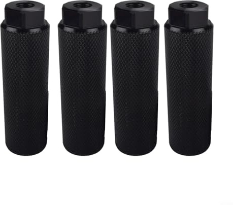 Yhenlovtt Aluminium-Pegs für Fahrrad mit Legierung, 4 Stück, Straßen-Hinterachse, Stunt-Pegs, Fuß, rutschfeste Befestigungsschrauben für 10 mm Mountain- und Rennräder (schwarz)