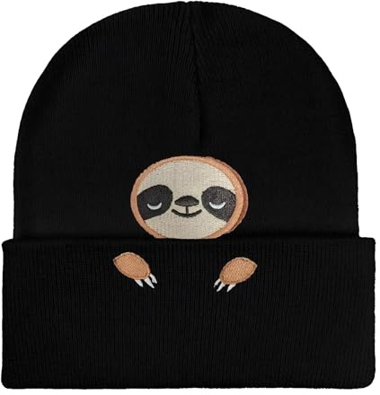 Ourdort Faultier Mütze Beanie Hut Lustige Geschenk für Frauen Damen Herren