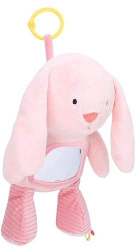 RiToEasysports Wiegenlied-Kuscheltier-Schnuller mit Musik, Weicher Plüsch-Einschlafhilfe für Babys, Bezaubernder Musikalischer Krippenbegleiter mit Aufhängeöse für Neugeborene und Kleinkinder (rosa