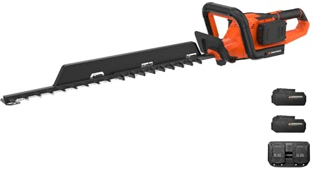 Yard Force 40V (2x20V) Cordless Hedge Trimmer, Brushless Motor, 65cm Cutting Length, 72cm Blade, 30mm Tooth Gap, Adjustable Handle, Lithium-Ion Batteries and Charger Included