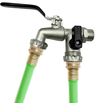 Rubinetto da Esterno,3/4 di Pollice con 2 Uscite | Rubinetto per Acqua | per Irrigazione Auto Lavaggio Cura Piante Giardino Prato Innaffiamento