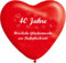 10 rote Herzballons aus Naturlatex, 40 Jahre - Rubinhochzeit, ca. 30 cm Durchmesser