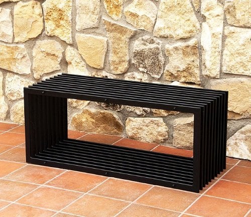DanDiBo Ambiente Bank D-Stil Modern Gartenbank 11671 Sitzbank 100cm aus Metall Eisen Blumenbank