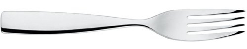 Alessi, Set di forchette da dolce Dressed, in acciaio INOX 18/10 lucido, con decorazione in rilievo, 4 pz.