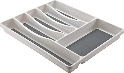 M-Home | Range Couverts pour Tiroir / 6 Compartiments 39 x 31 x 4,5 cm | Bi-matière | Plastique | Blanc | SPACE SYSTEM | PLS262
