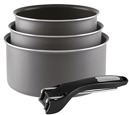 Sitram 710876 Lot de 3 Casseroles Coloris Taupe Ø 16/18/20 cm Revêtement intérieur anti-adhésif sans PFOA + manche amovible - Tous feux dont induction