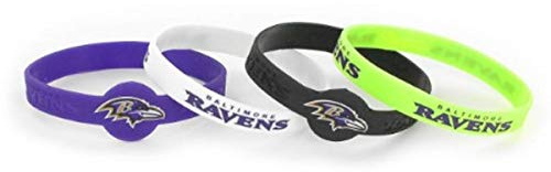 Amico International aminco NFL Silikon-Armbänder, 4er-Pack, Einheitsgröße, Gummi-Silikon, Kein Edelstein