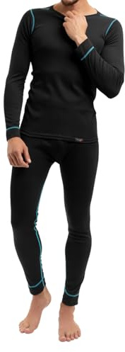 Celodoro CFLEX Herren Ski- & Thermowäsche Set - warme Unterwäsche Langarm POLARDRY - Schwarz-Blau L