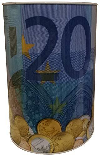 Spardose Geldschein Euroschein Metall Sparbüchse Geldschein Sparschwein Euro Sparen (20 Euro)