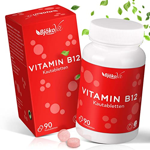 BjökoVit Vitamin B12 Kautabletten mit Orangen-Geschmack - 500mcg - Methylcobalamin - 90 Stück