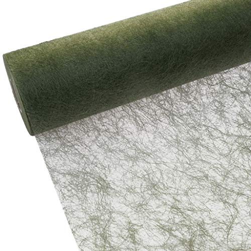 Rotolo di tessuto da tavolo Sizoflor, 25 metri +100 decorazioni a forma di cuore, Poliestere, Oliv - Moosgrün, 30cm Breite