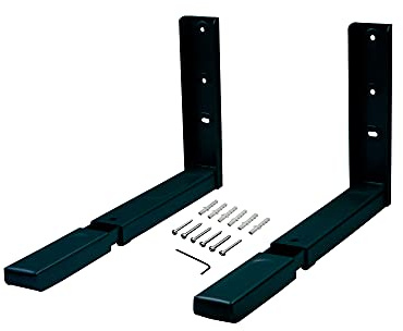 Amig - Soporte Ajustable de Pared para Microondas - Carga Máxima 40kg - Instalación Fácil - Acero Resistente, Negro, Regulable de 36 a 45cm