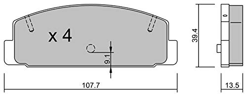 metelligroup 22-0302-1 Bremsbeläge, Made in Italy, Ersatzteile für Autos, ECE R90-zertifiziert, Kupferfrei