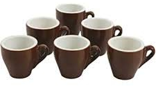 Pratiko Set 6 TAZZINE per Caffe' Tipo Bar in Ceramica, Senza PIATTINI