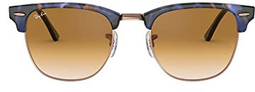 Ray-Ban RB3016 Blue Light Filtering Clubmaster Square Sunglasses, 125651