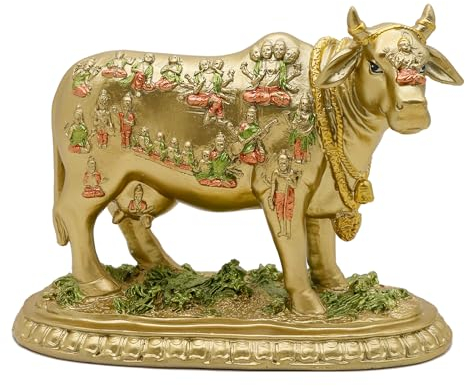 Statue Bangbangda Hindu-Gott Nandi-Kuh aus Kunstharz, 16,5 cm hoch