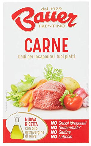 Bauer Dadi per Brodo di Carne con Sale Iodato, 8 x 10g