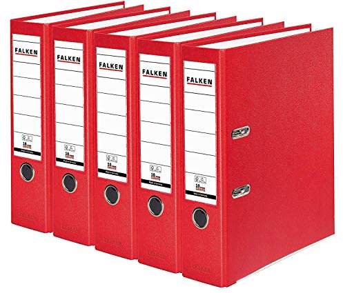 Original Falken PP-Color Kunststoff-Ordner. Made in Germany. 8 cm breit DIN A4(5x breit, rot)