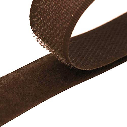 4m Klettband zum Nähen 20mm Flausch- & Hakenband 50 Farben Klettverschluss, Größe:20mm, Gurtband:568 braun