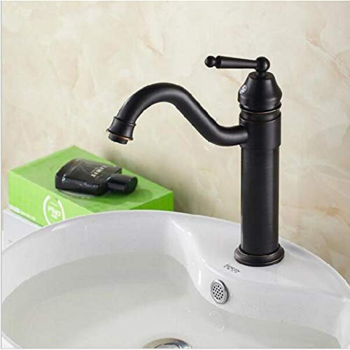 Robinets de lavabo Mitigeur Robinet Mitigeur Lavabo Fini Noir Mélangeur Mélangeur Monotrou De Baignoire En Laiton Banheiro Torneira