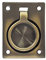 QCAA Solid Brass Flush Ring Pull, 2-1/2 x 1-7/8, Antique Brass, 1 Pack, Made in Taiwan