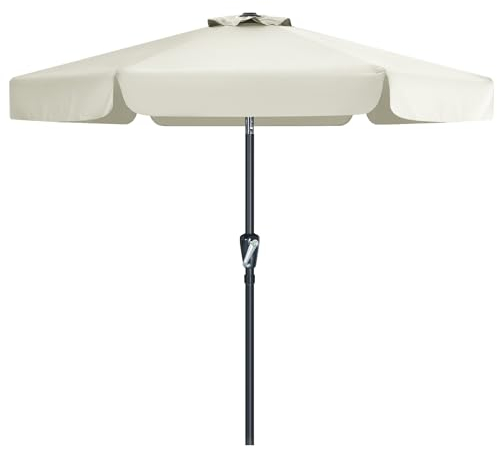 MasterCanopy Ombrello da giardino con mantovana per tavolo da esterno (2,3 m, beige chiaro)