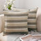 MIULEE 2er Set Streifen Kissenbezüge Kissenhülle Leinenoptik Sofakissen Dekorative Kissenbezug Dekokissen Deko Couchkissen Bezug für Sofa Büro Couch Schlafzimmer Wohnzimmer 50x50 cm Khaki