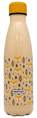NERTHUS Fih 772 Flacon Double Paroi Orange 500 ML en Acier Inoxydable 18/8