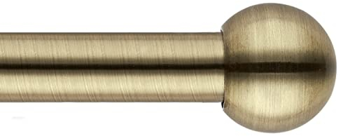 Extendable Curtains Pole 70-120cm with Round ball Finials. (ANTIQUE BRASS). Includes Rods,Ball Finials,Brackets,Fitting sets. 28-48 Single Adjustable Curtain Rod