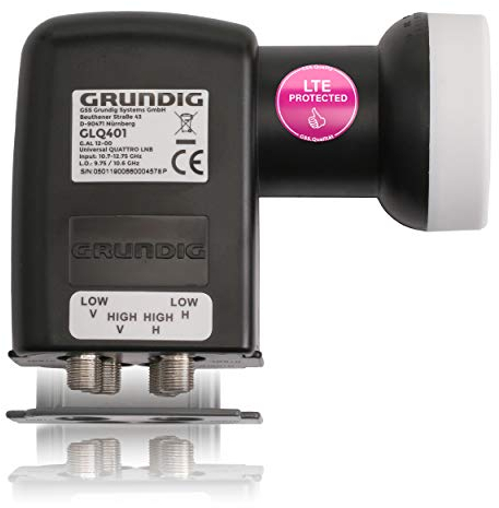 [Test SEHR GUT *] GSS Quattro LNB mit LTE Abschirmung, nur für Multischalter Multiswitch geeignet, kein Direktanschluss möglich, Digital 4K Full HD LMB, für Satelliten Antenne Sat Schüssel, LNC